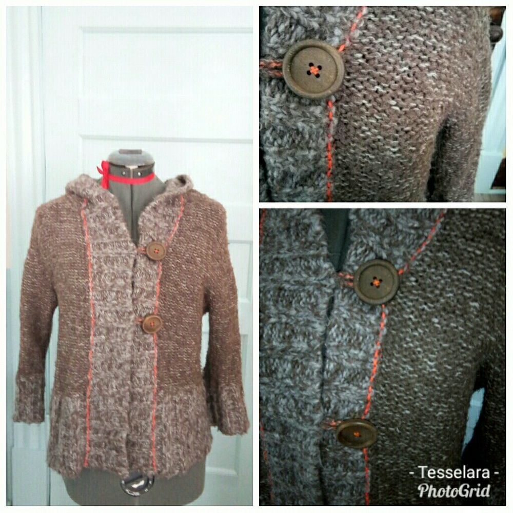 Free people hooded cardigan sz L
